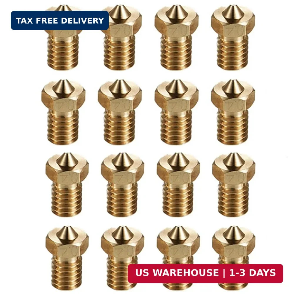 16Pcs V6 Nozzles 0.4mm Compatible for E3D V5 V6 Hotend, V6 Nozzle 0.4mm Compatib