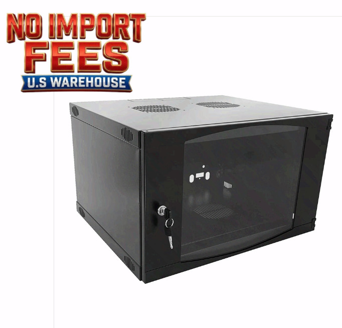9U Wall Mount Network Server Rack Cabinet 450mm Deep Locking Glass Door