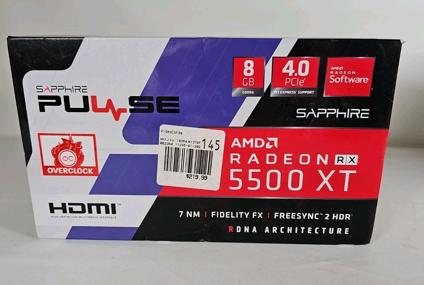 SAPPHIRE PULSE AMD Radeon RX 5500 XT 8GB GDDR6 Graphics Card