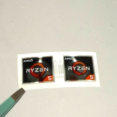 2 x AMD RYZEN 5 Sticker Label Decal  19mm x 16mm
