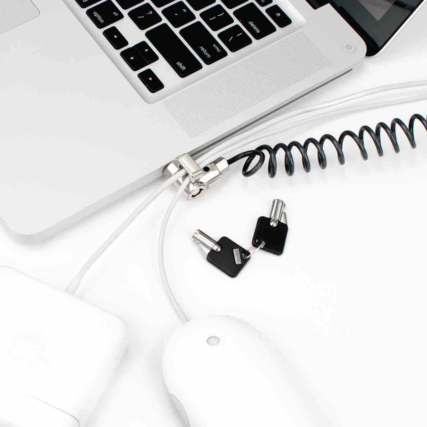 Compulocks CL15C Universal Coiled Lock Security Cable T-bar with Peripheral ~E~