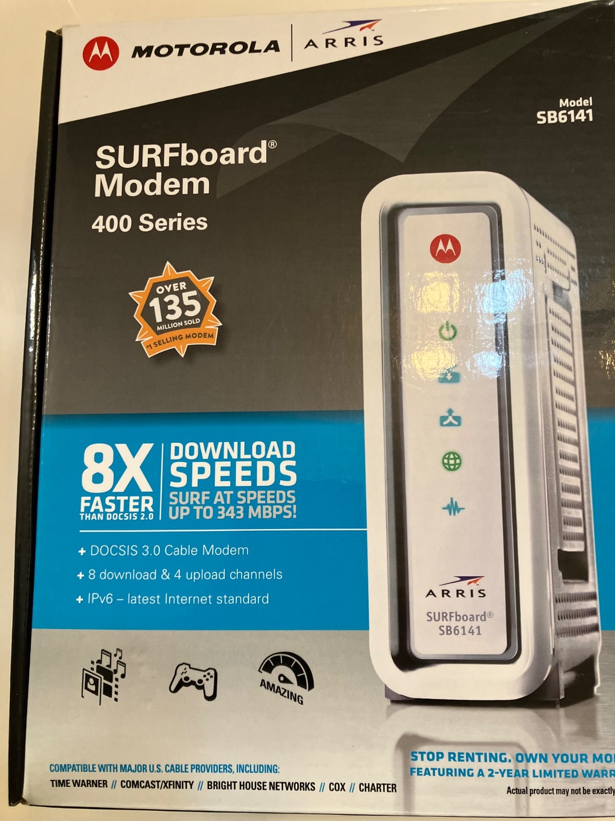 ARRIS SURFboard SB6141 Docsis 3.0 Cable Modem open box still in  original box