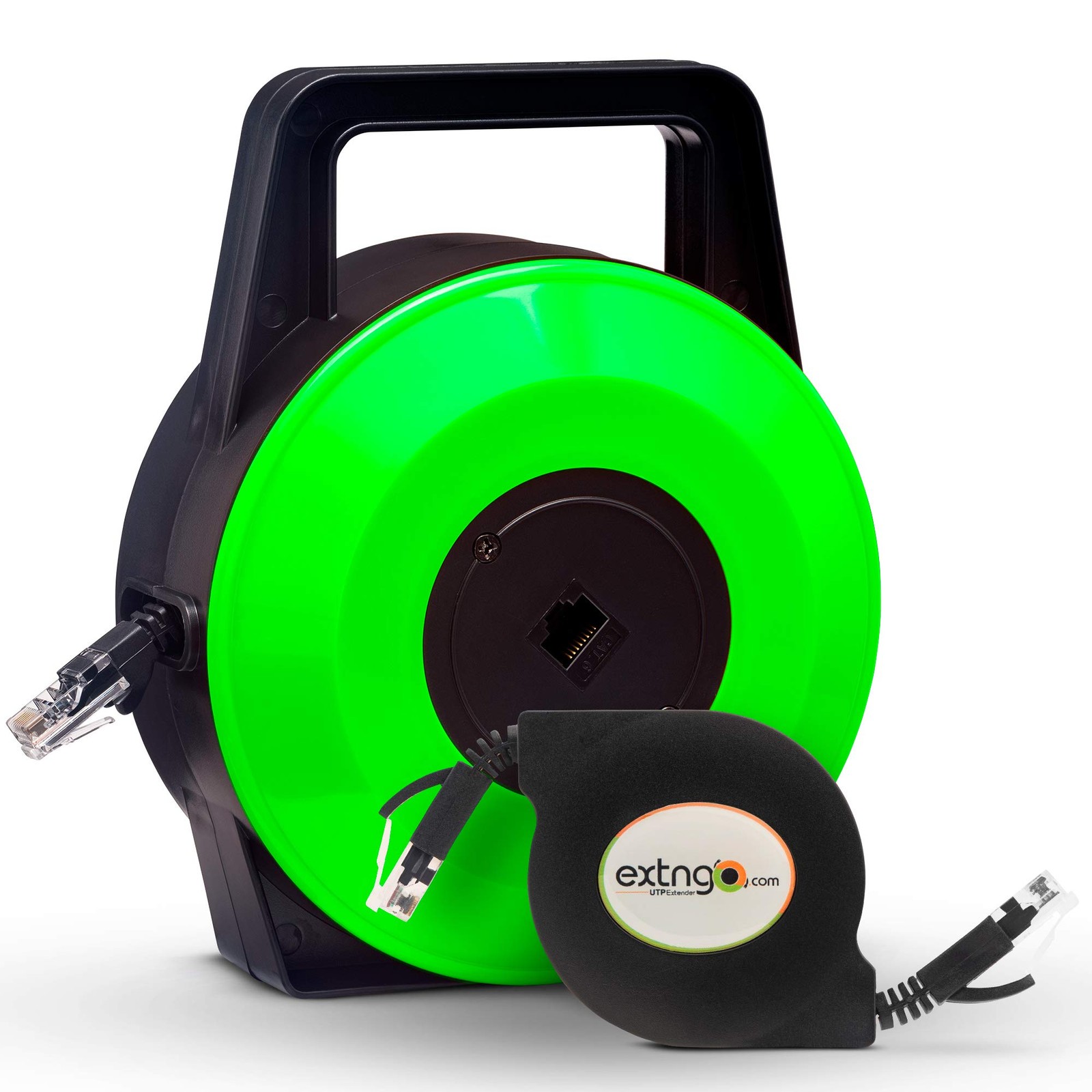EXTNGO Ethernet Cable, Cat 6 Ethernet Cable, Retractable Reel, 33 Feet