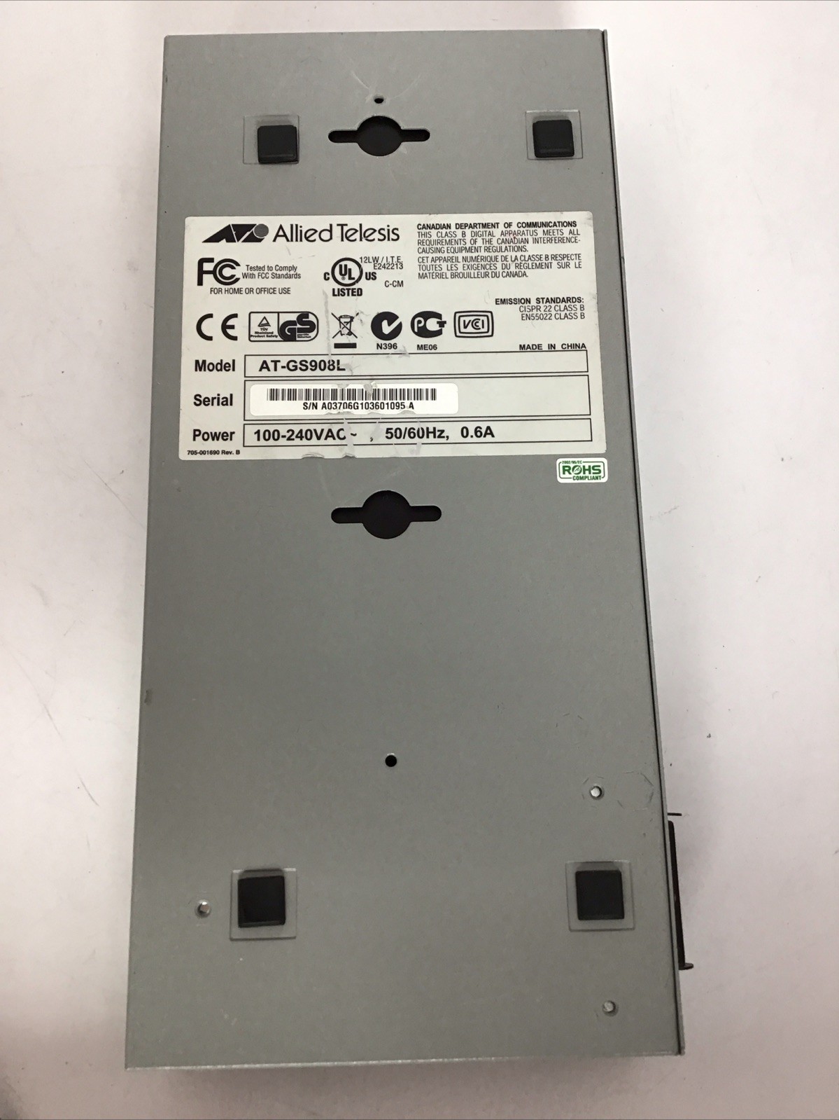 AT-GS908L ALLIED TELESYN 8-PORT FAST ETHERNET SWITCH