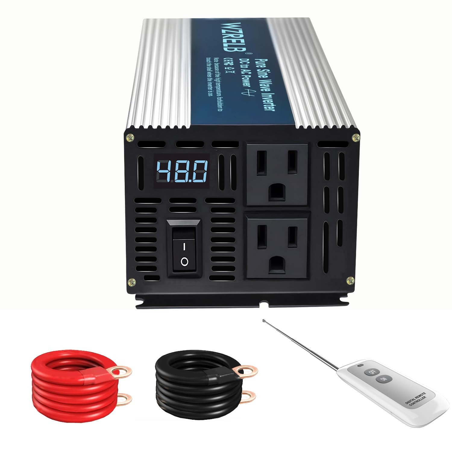WZRELB 500W Pure Sine Wave Inverter 12V DC to 110V 120V AC , RV, Truck, Camping