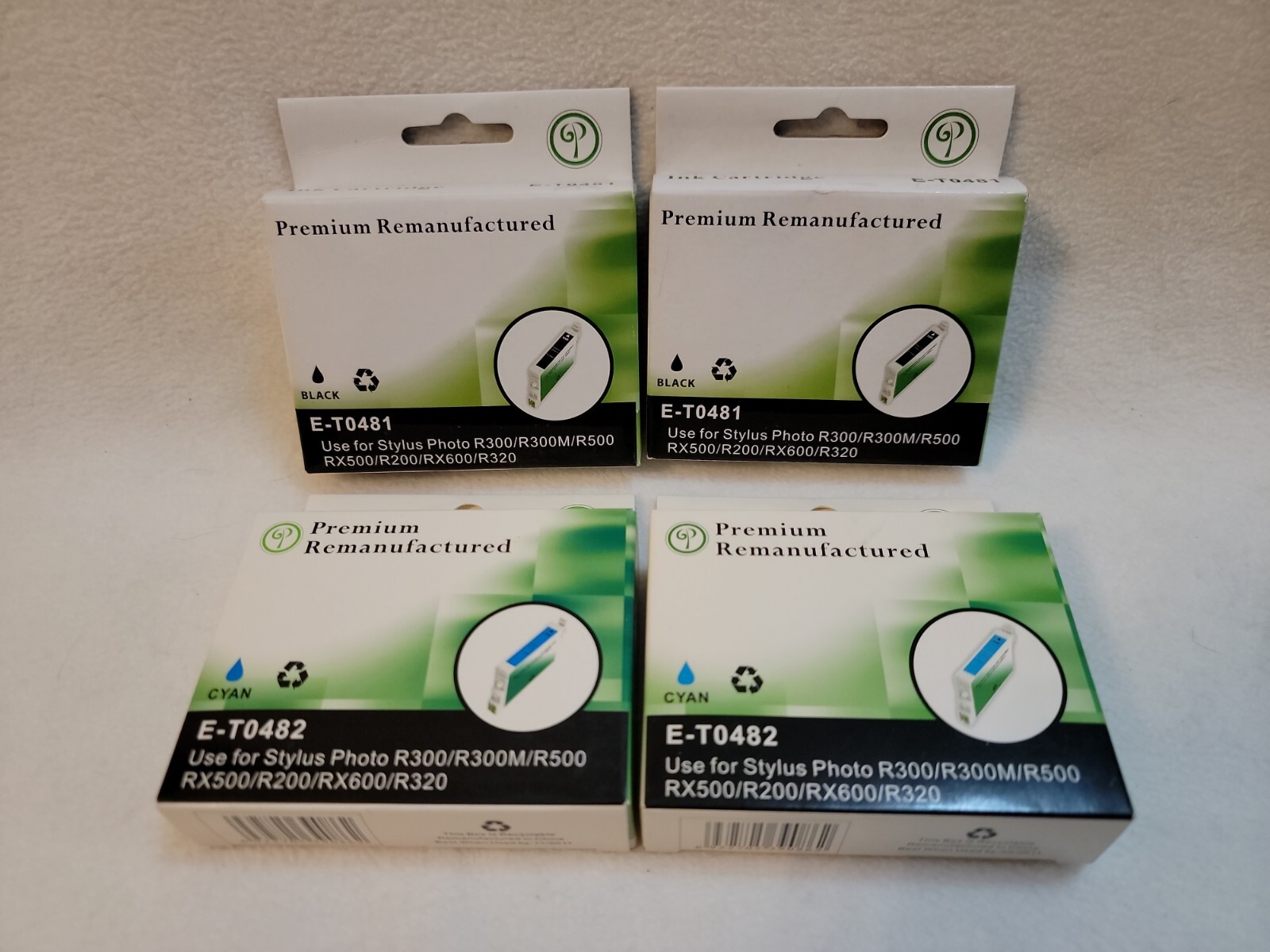 Green Project E-T0481/2 Ink Cartridge Black & Cyan Replaces Epson T048120 4 Pack