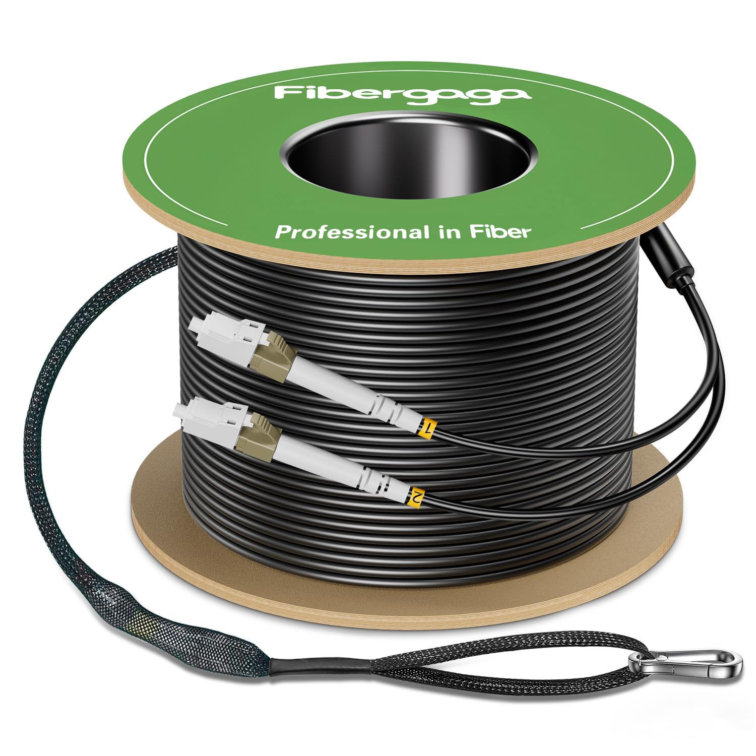-Outdoor LC to LC OM3 Fiber Patch Cable Multimode TPU, 50M(165Ft) | Armored Fibe