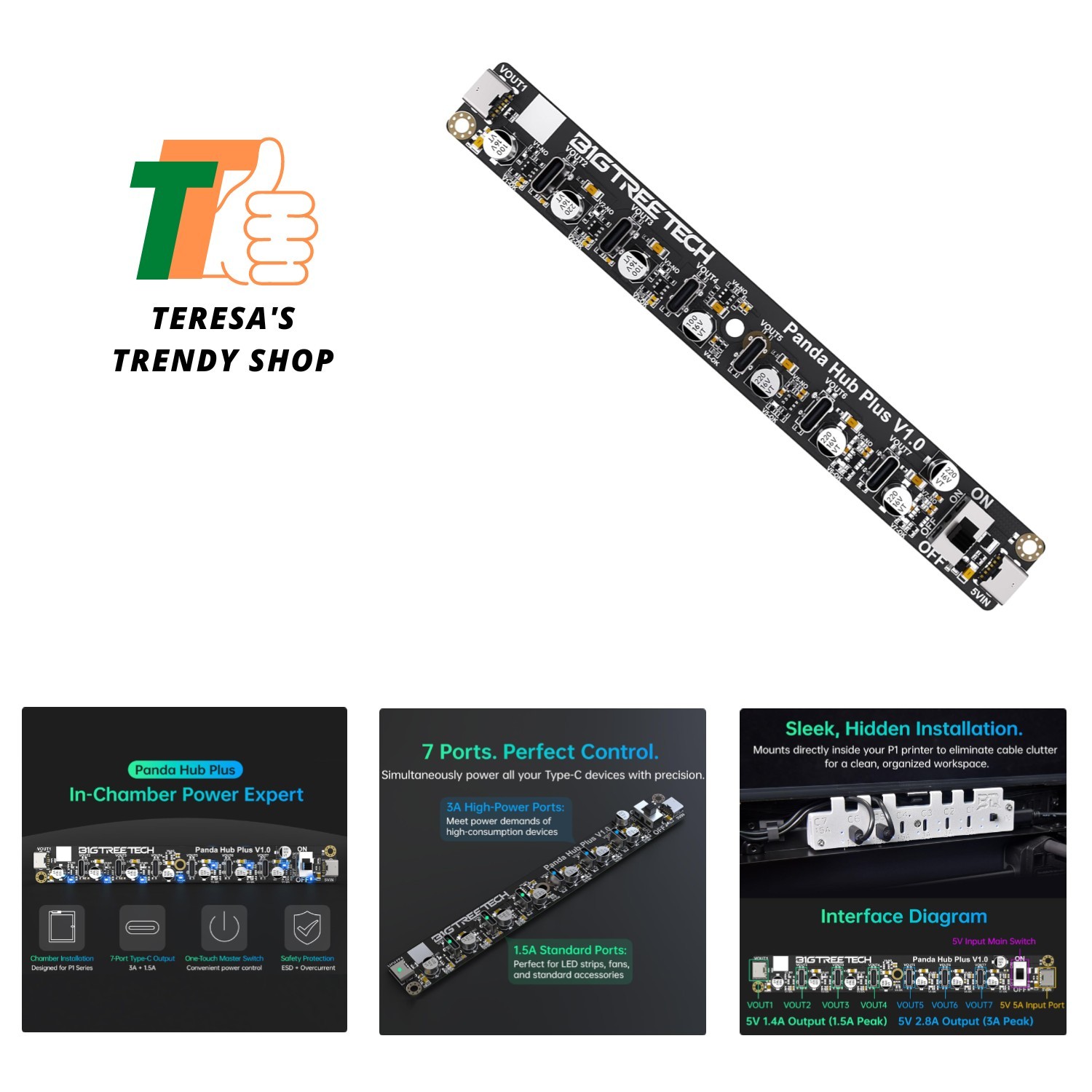 BIGTREETECH Panda Hub Plus Compatible with Bambu-Lab P1S P1P X1C X1E A1 A1 Mi...