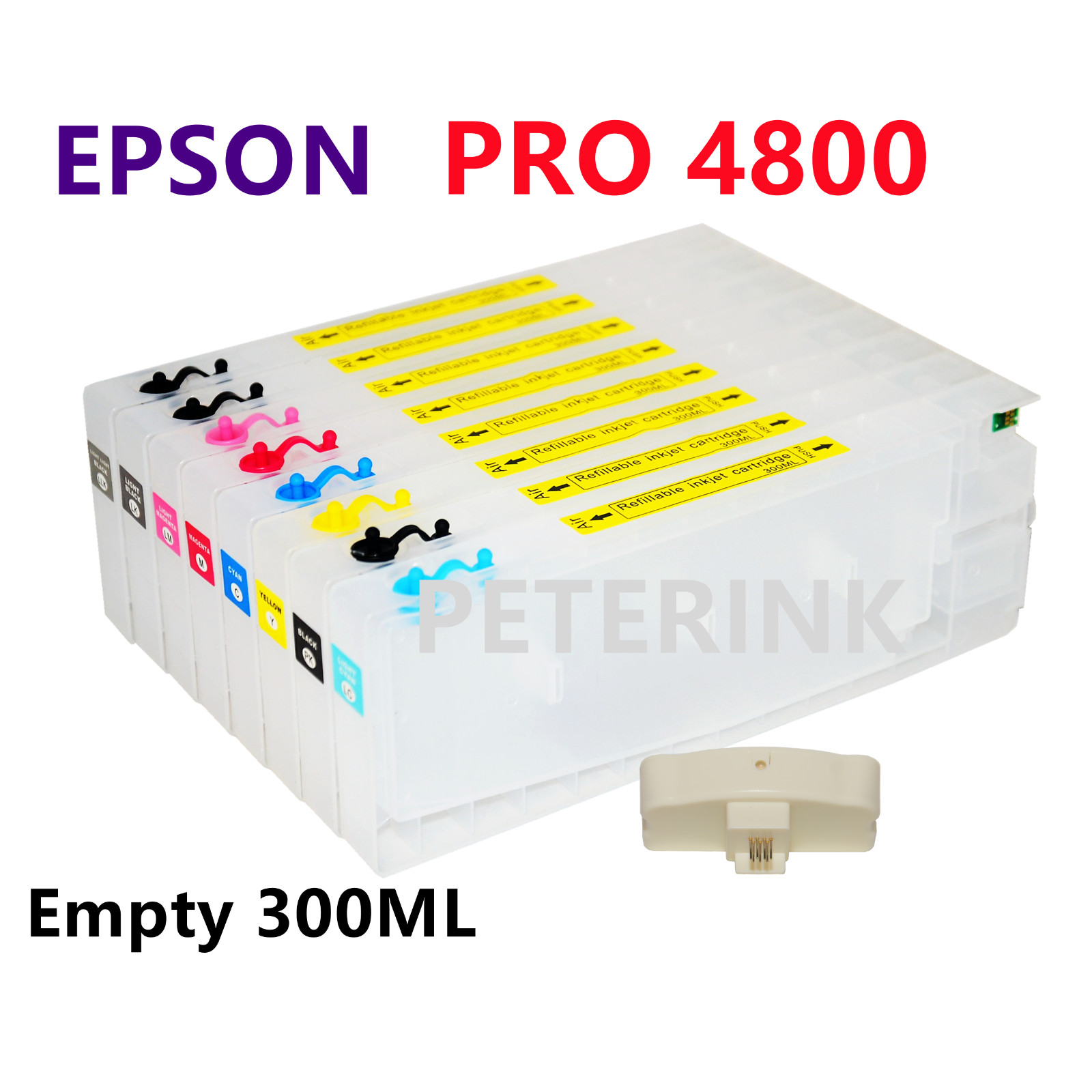 8 Empty Refillable Ink Cartridge kit for Stylus Pro 4880 4800 Printer ****