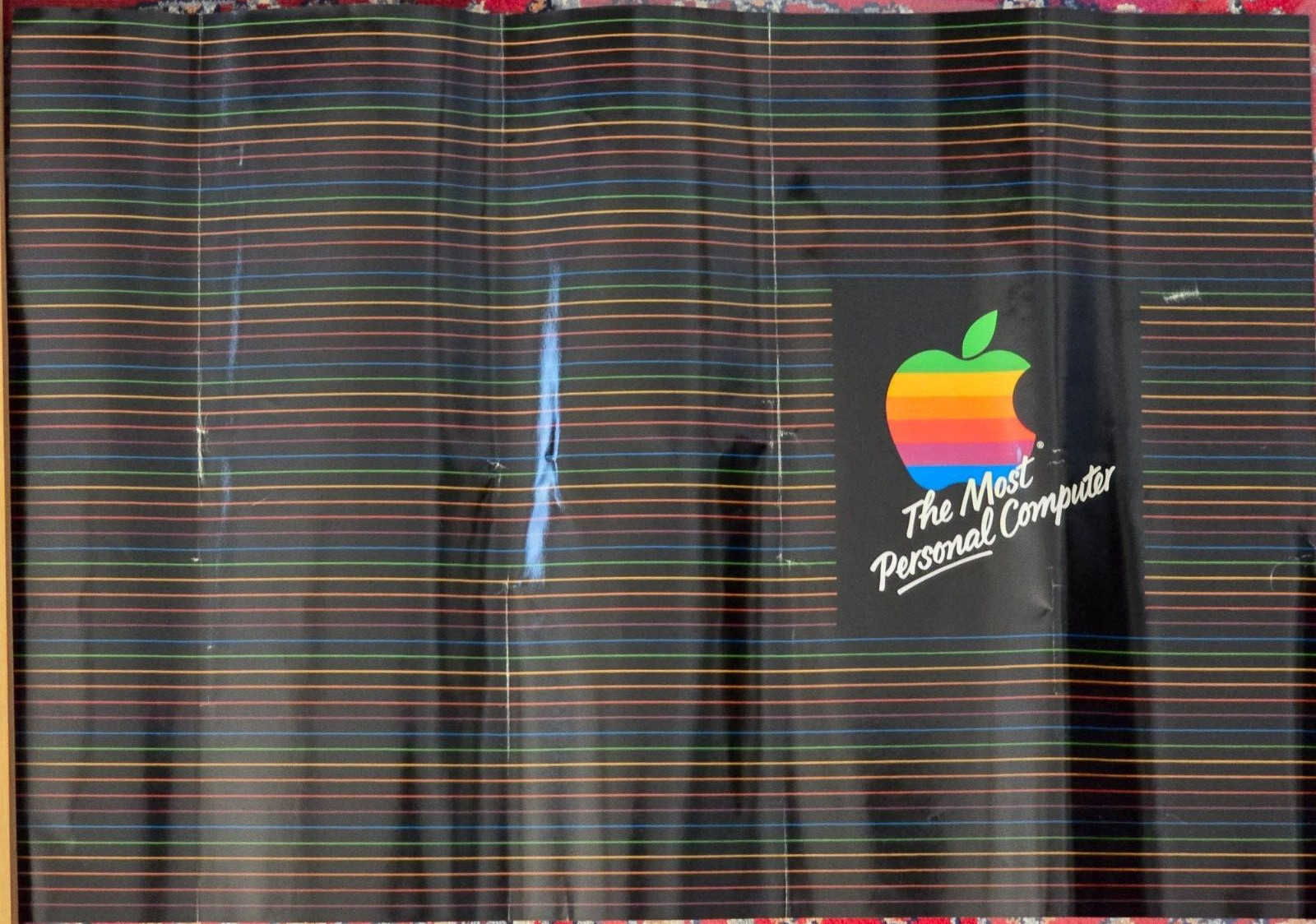 VERY RARE VINTAGE APPLE COMPUTERS RAINBOW LOGO Book Jacket/Cover [Unused-1980's]
