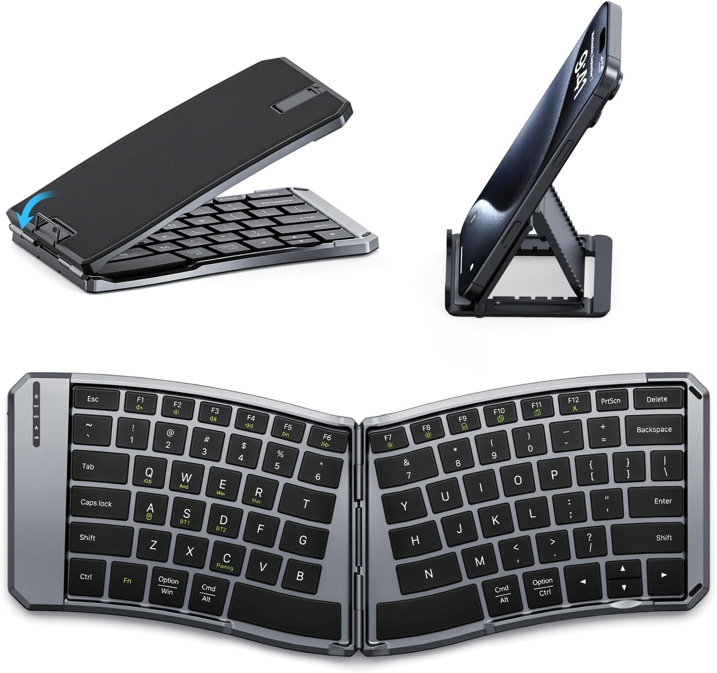 Ergonomic Foldable Keyboard, Split Portable Folding Bluetooth Keyboard