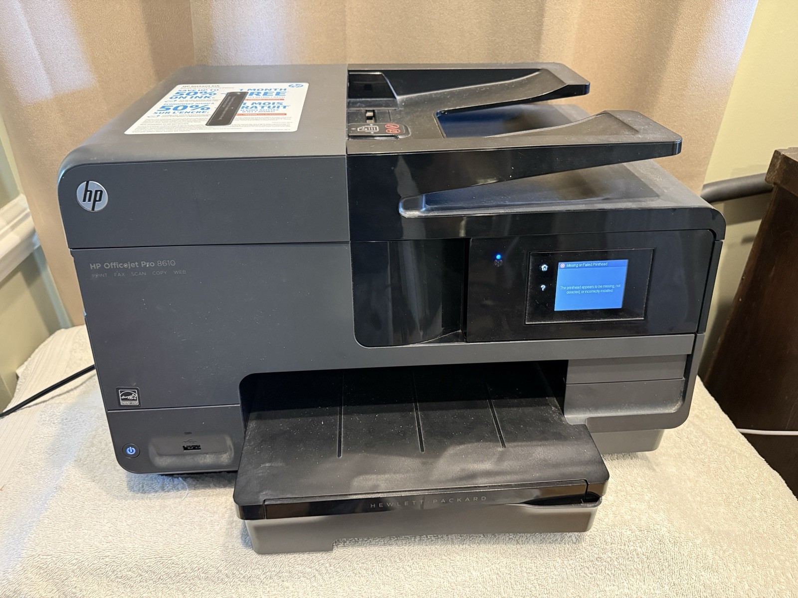 HP Officejet Pro 8610 All-In-One Inkjet Printer - PARTS REPAIR - Printhead Error
