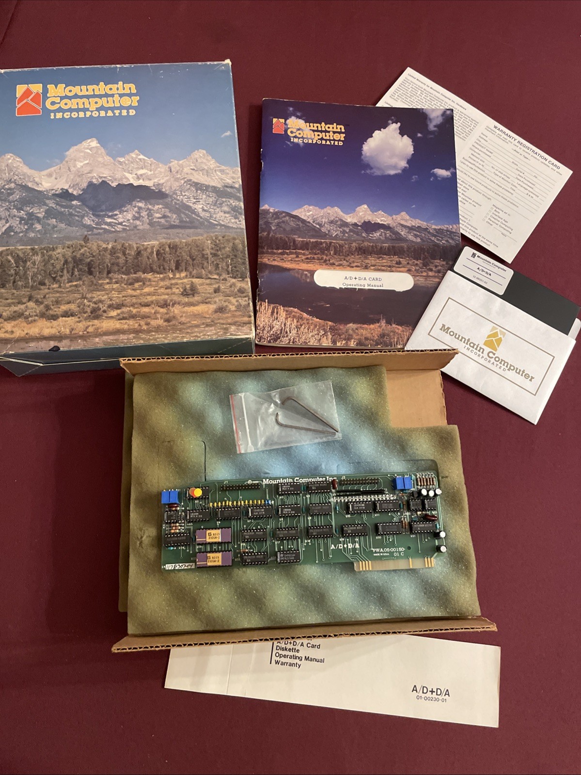 Mountain Computer A/D + D/A Card Apple II II+ IIe Complete CIB Box Manual Disc