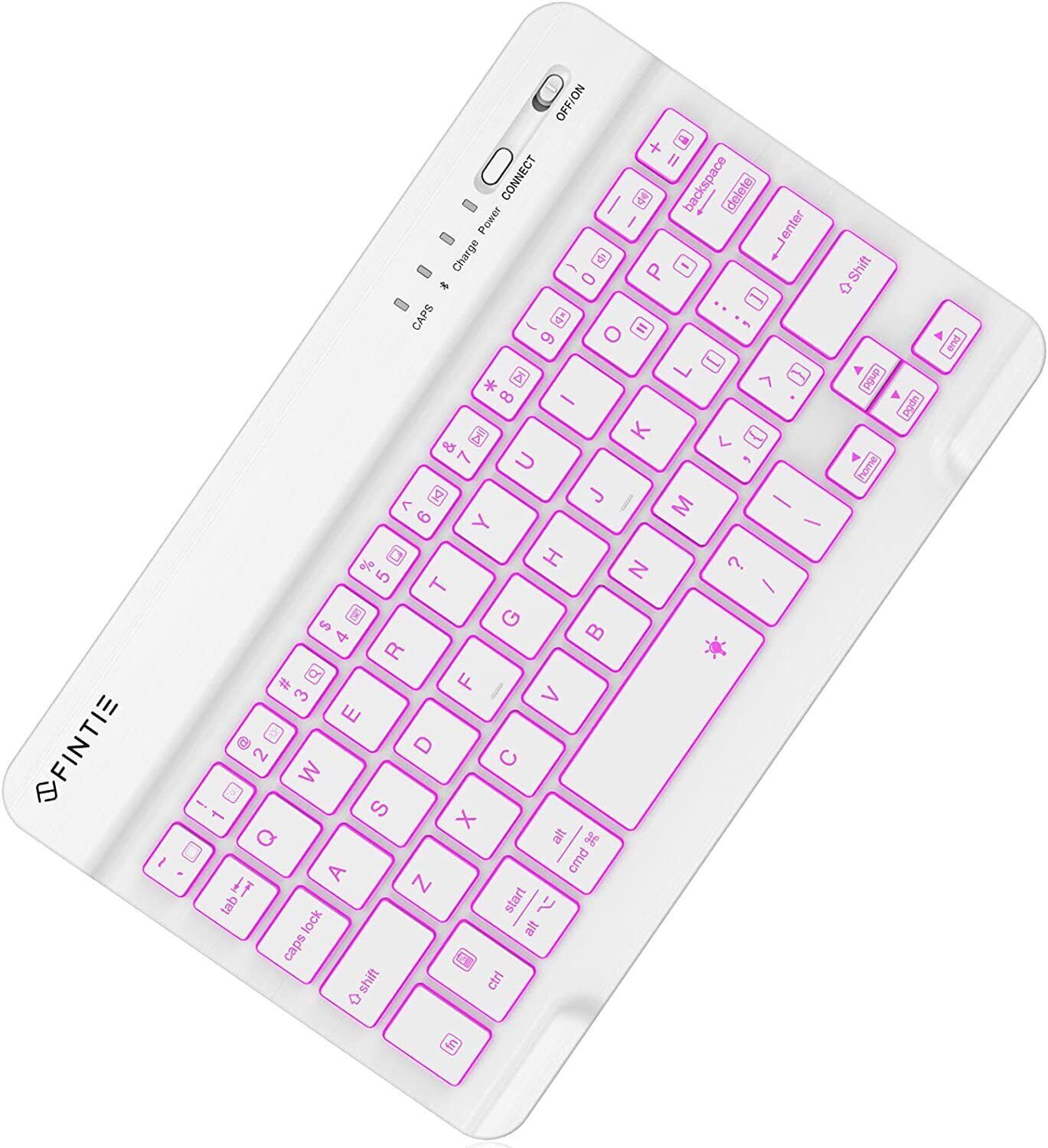 7-Inch Backlit Wireless Bluetooth Keyboard Ultrathin (4mm) Rechargeable Portable
