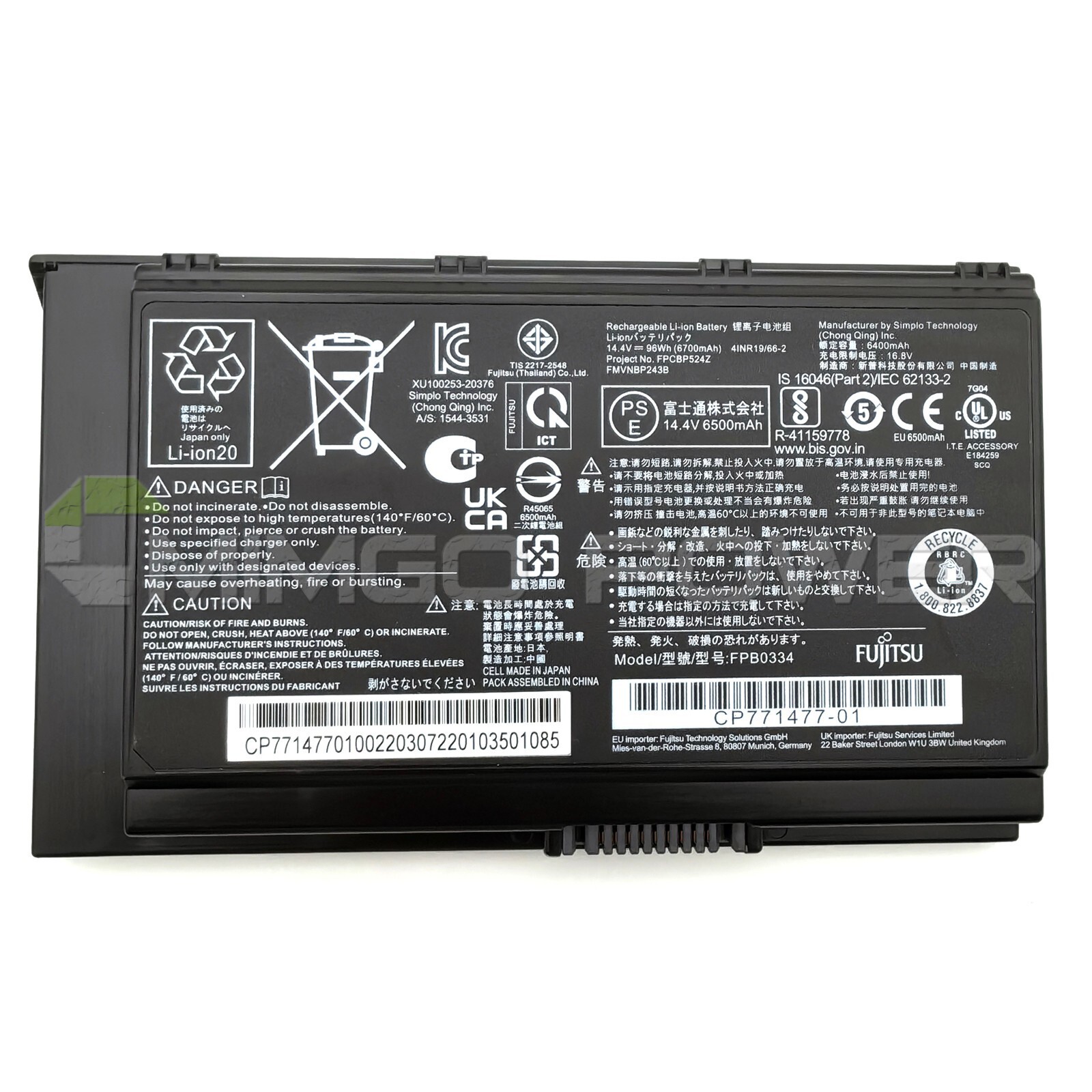 New Genuine FMVNBP243 FPB0334 FPCBP524 OEM Battery for Fujitsu Celsius H780 H980