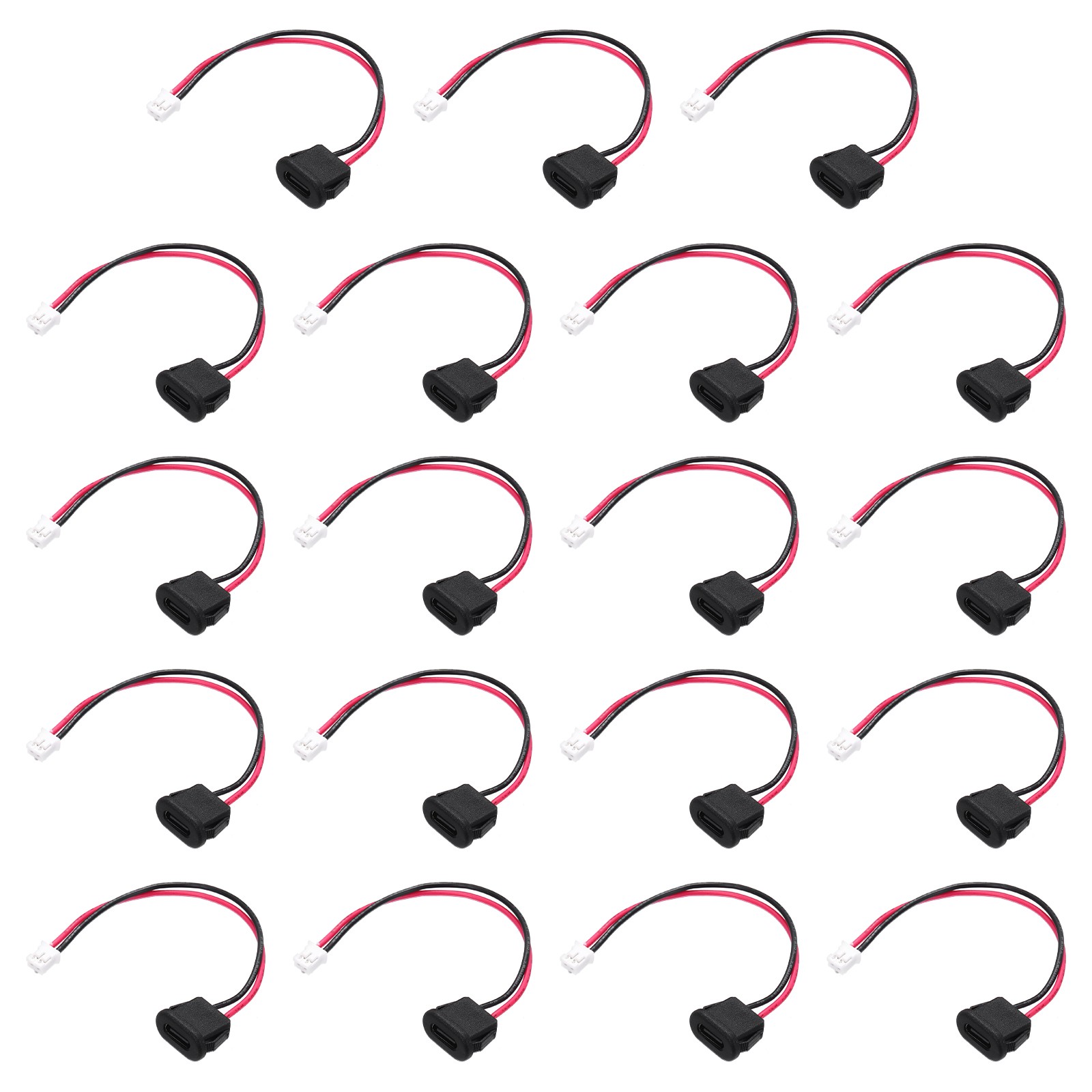 15pcs Type-C to PH2.0 Extension Cable Square Female USB-C Socket to 2 Pin 4"