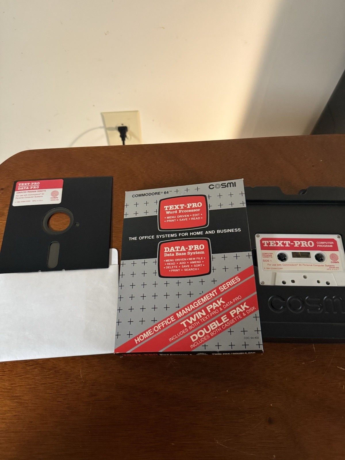 Vintage Cosmi Text Pro Data Pro for Commodore 64 - Open Box - Slightly Used