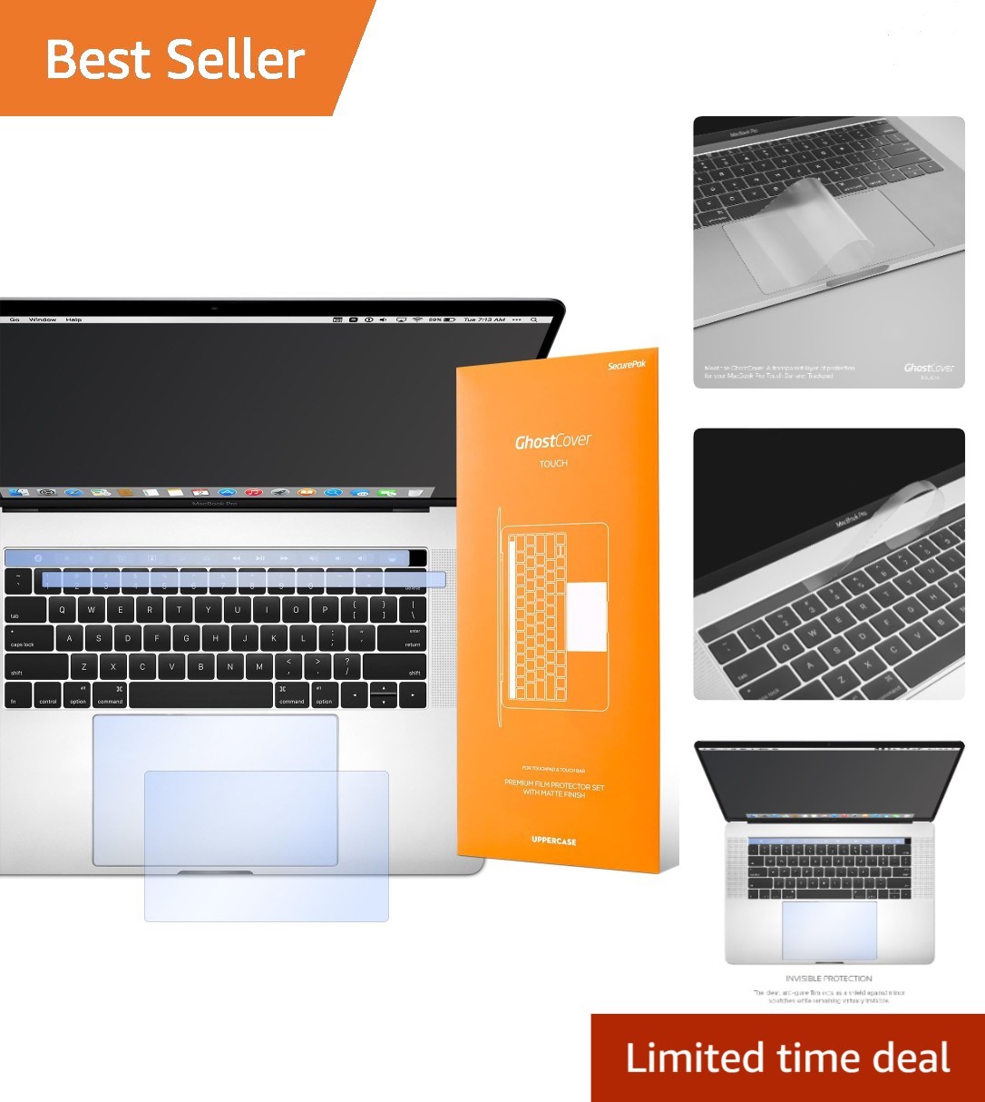 GhostCover Touch - Anti-Glare Trackpad & Touch Bar Protector for 16" MacBook Pro