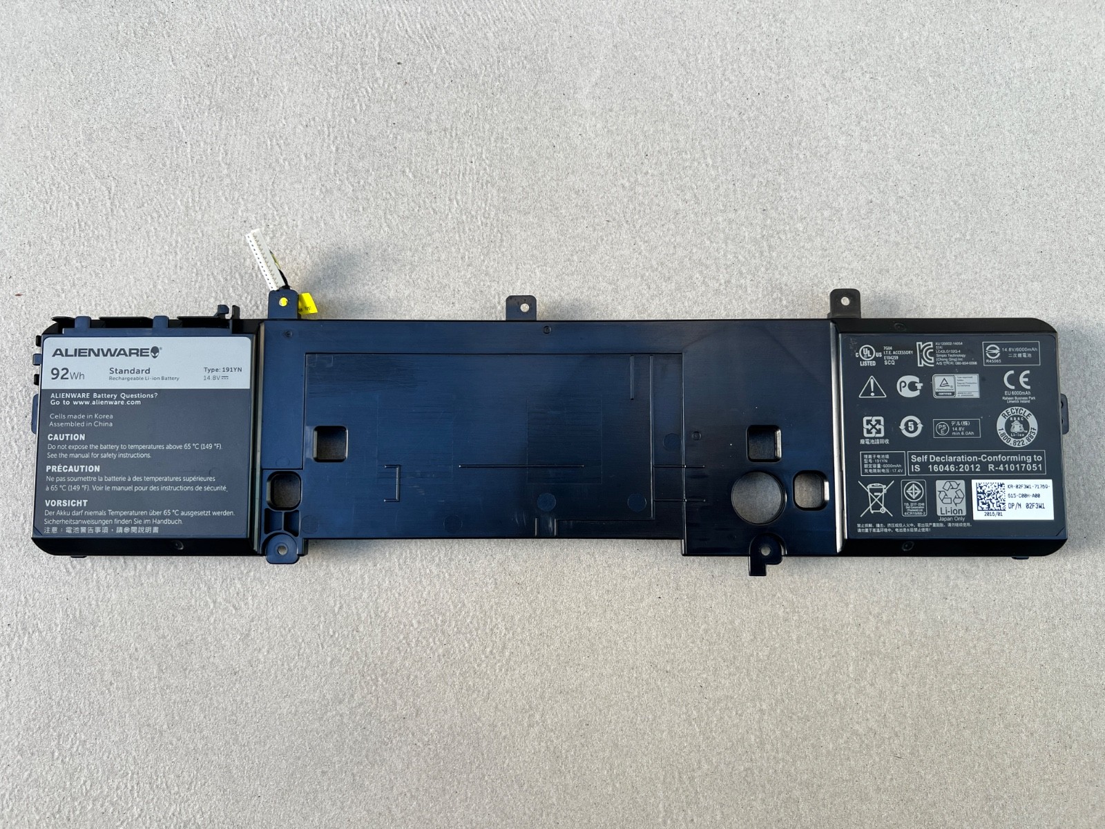 OEM DELL ALIENWARE 15 R1 ALIENWARE 15 R2 8CELL 92WHR BATTERY 191YN 410GJ 02F3W1