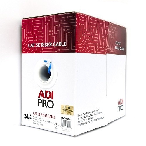 ADI PRO CAT 5E Riser Cable 1000' Pull Box, Blue (USED 754 FT)