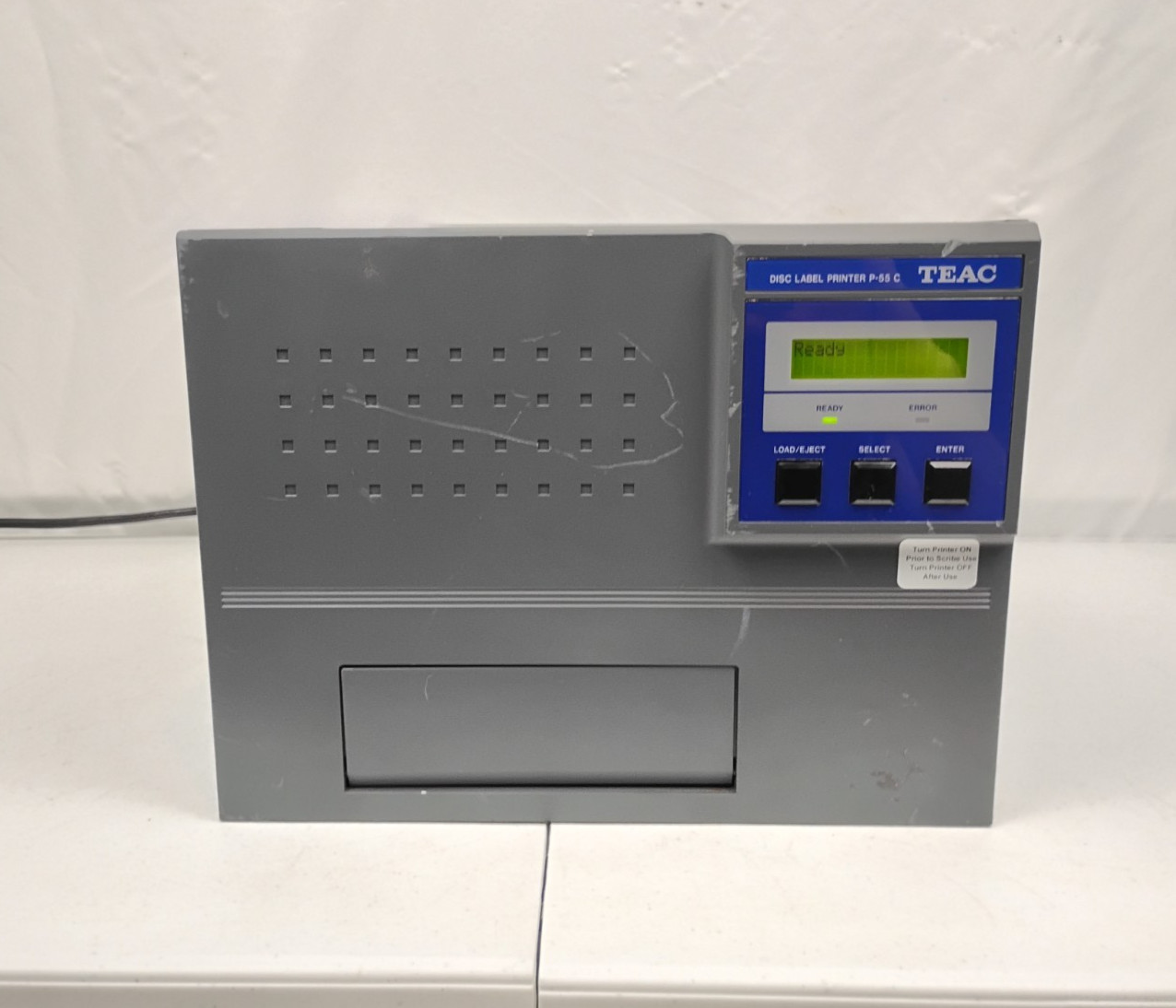 TEAC P-55 CD/DVD Disk Label Printer | P/N: 19610200-90 | Powers Up