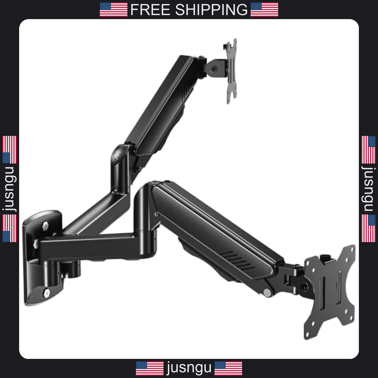 Dual Monitor Wall Mount for 13-32 Inch Screens, VESA 75x75/100x100, Supports Up