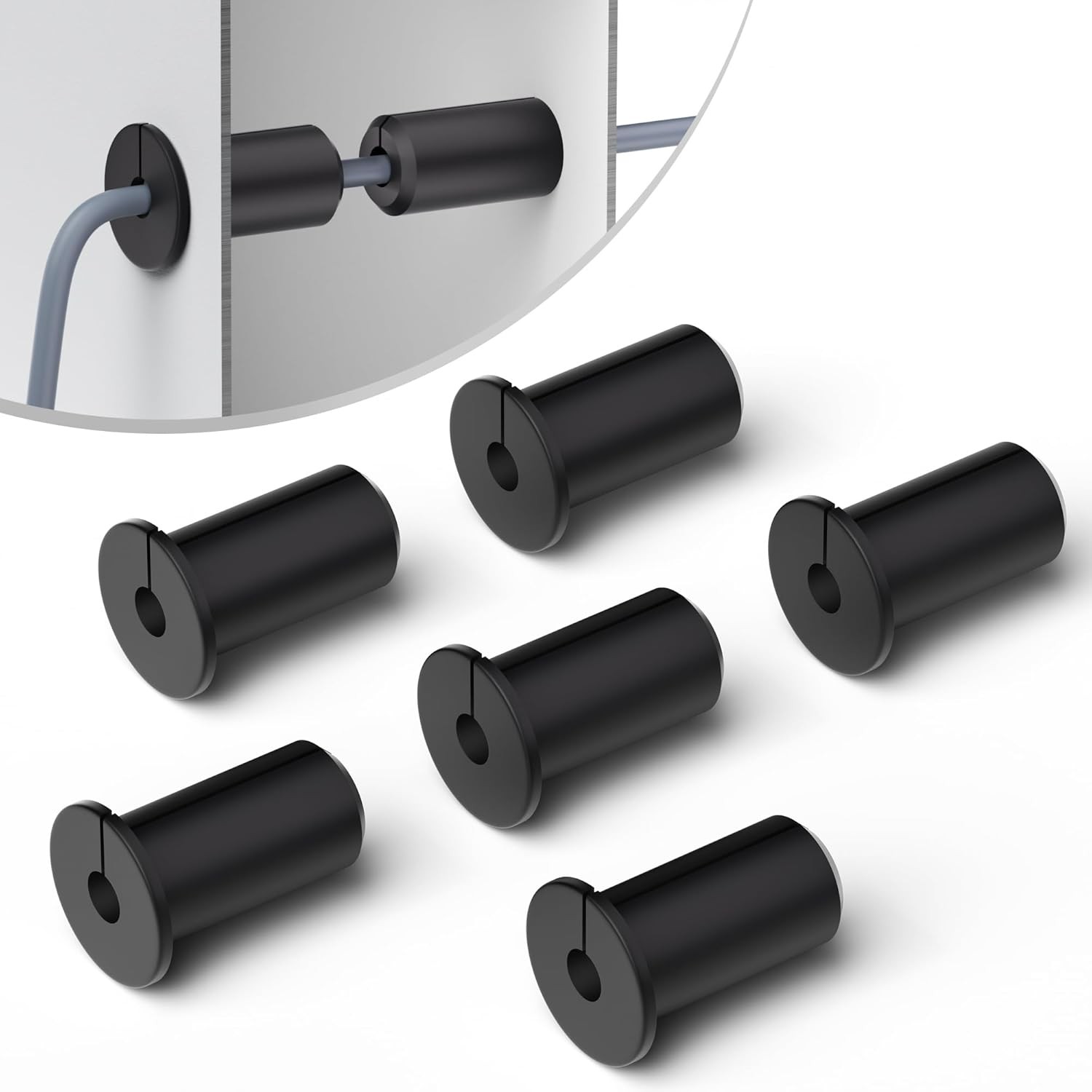 6 PCS Starlink Wall Grommets 3/4 Inch Rubber Bushing Grommet for Black