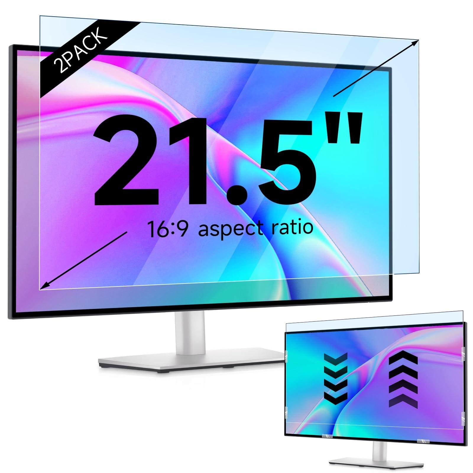 IPROKKO 2 Pack 21.5 inch Anti-Blue Light Monitor Screen Protector 16:9