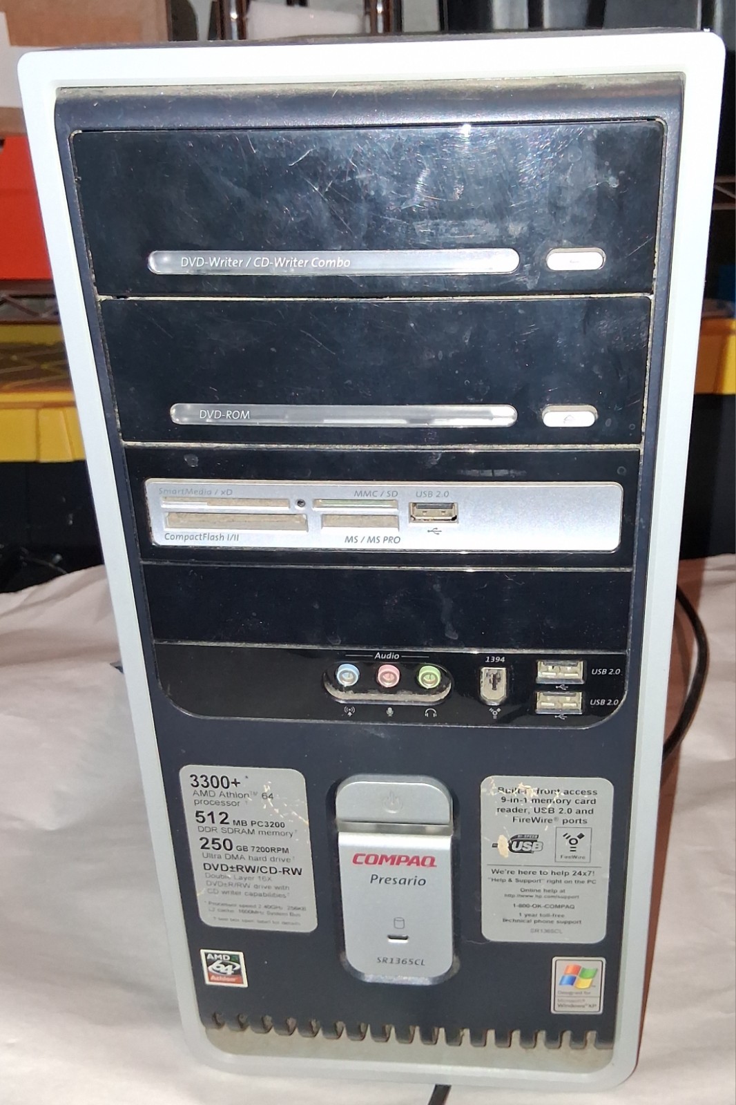 Compaq Presario SR1365CL Desktop. 512mb Memory, 250gb Hard Drive