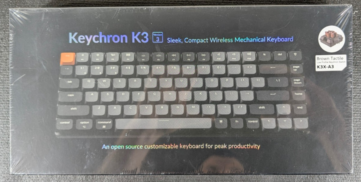 Keychron K3 Version 3 K3X-A3 Low Profile Wireless Mechanical Keyboard 75% Brown