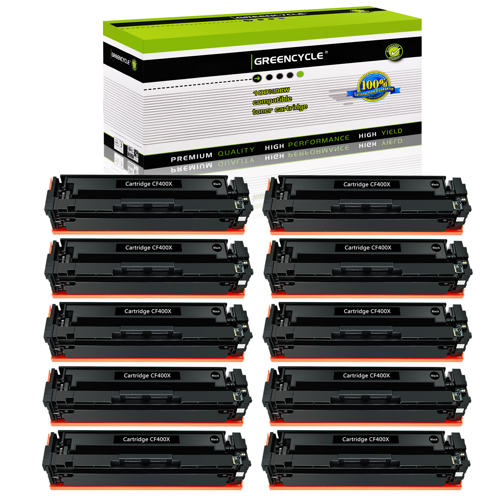 10PK 201X CF400X BK High Yield Color Toner Fits For HP LaserJet M277n M252 M252n