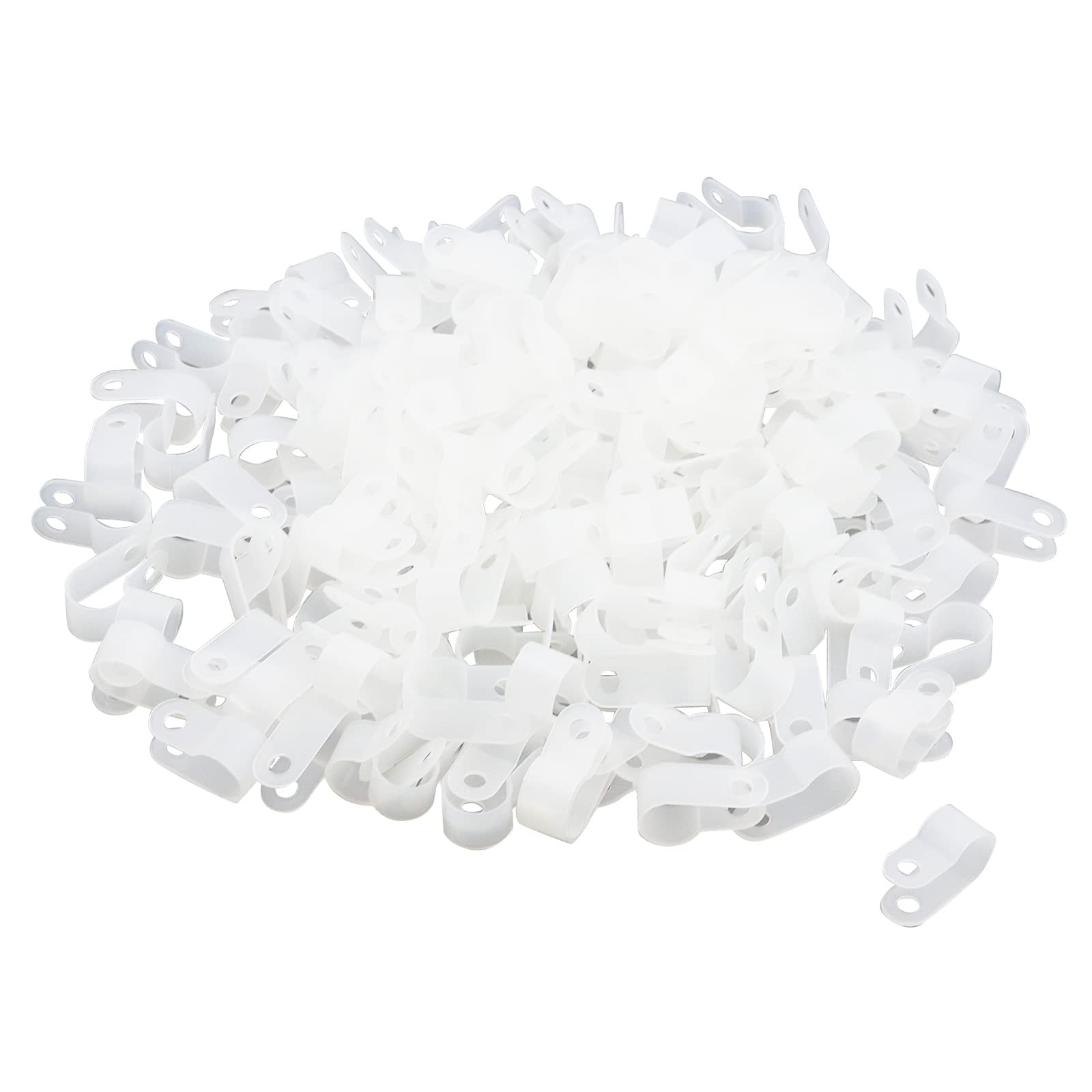 200Pcs 3/8 Inch R-Type Cable Clamps Nylon Cable Organizer Clips
