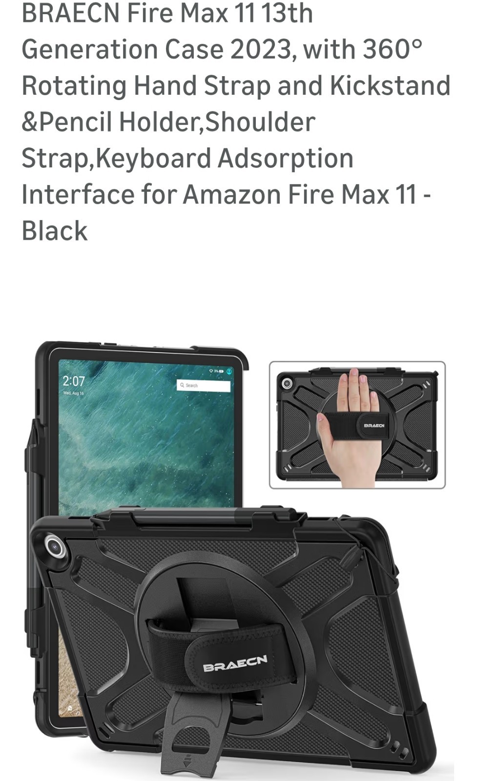 Fire Max 11 13th Gen Case 2023 AND 2 FREE Temp Glass Protectors 