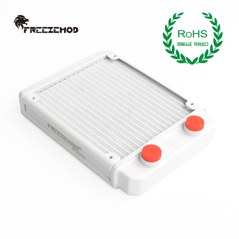 FreezeMod 120mm 240mm 360mm Radiator Aluminum G1/4" Threads Water Cooling White