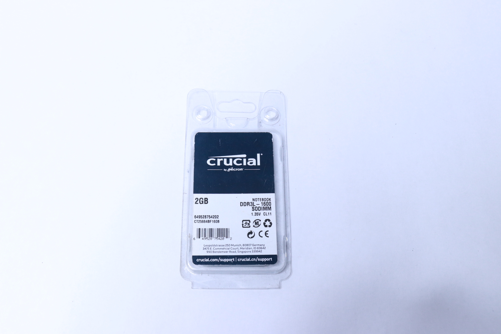 Crucial Pin Laptop RAM Sodimm Notebook Memory 2Gb CT25664BF160B