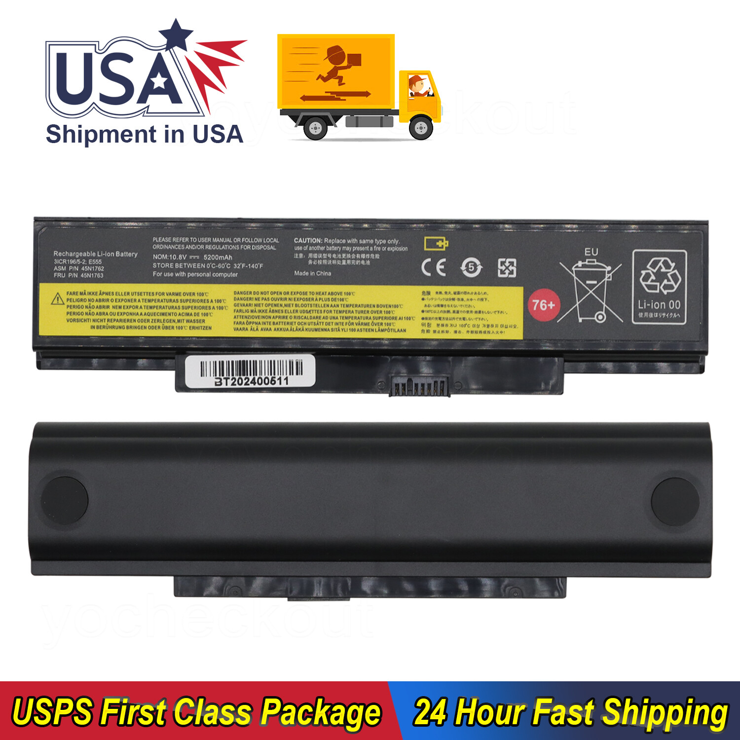 New Battery For Lenovo ThinkPad Edge E565 Series 76+ 48Wh 45N1759 45N1758