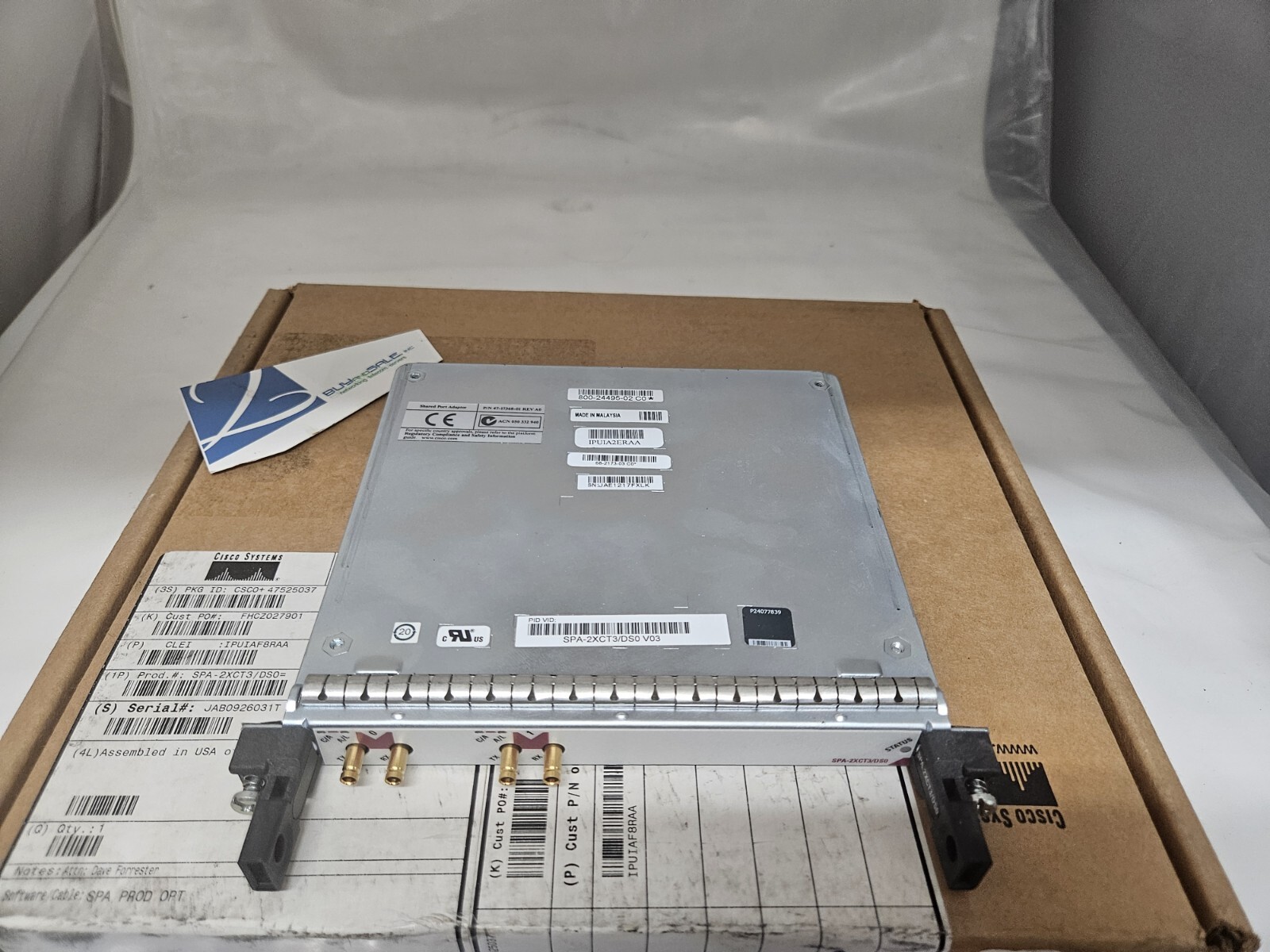Cisco SPA-2XCT3/DS0 V03 - 2 Port Channelized T3 Shared Port Adapter
