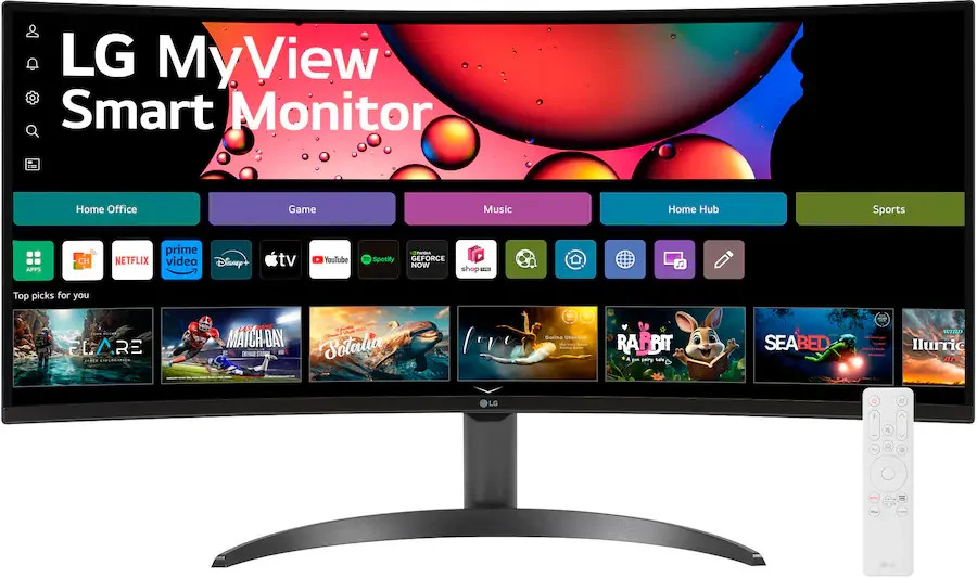 LG - 34" WQHD 100Hz 5ms Smart Monitor with HDR10 (HDMI, USB-A) - Black