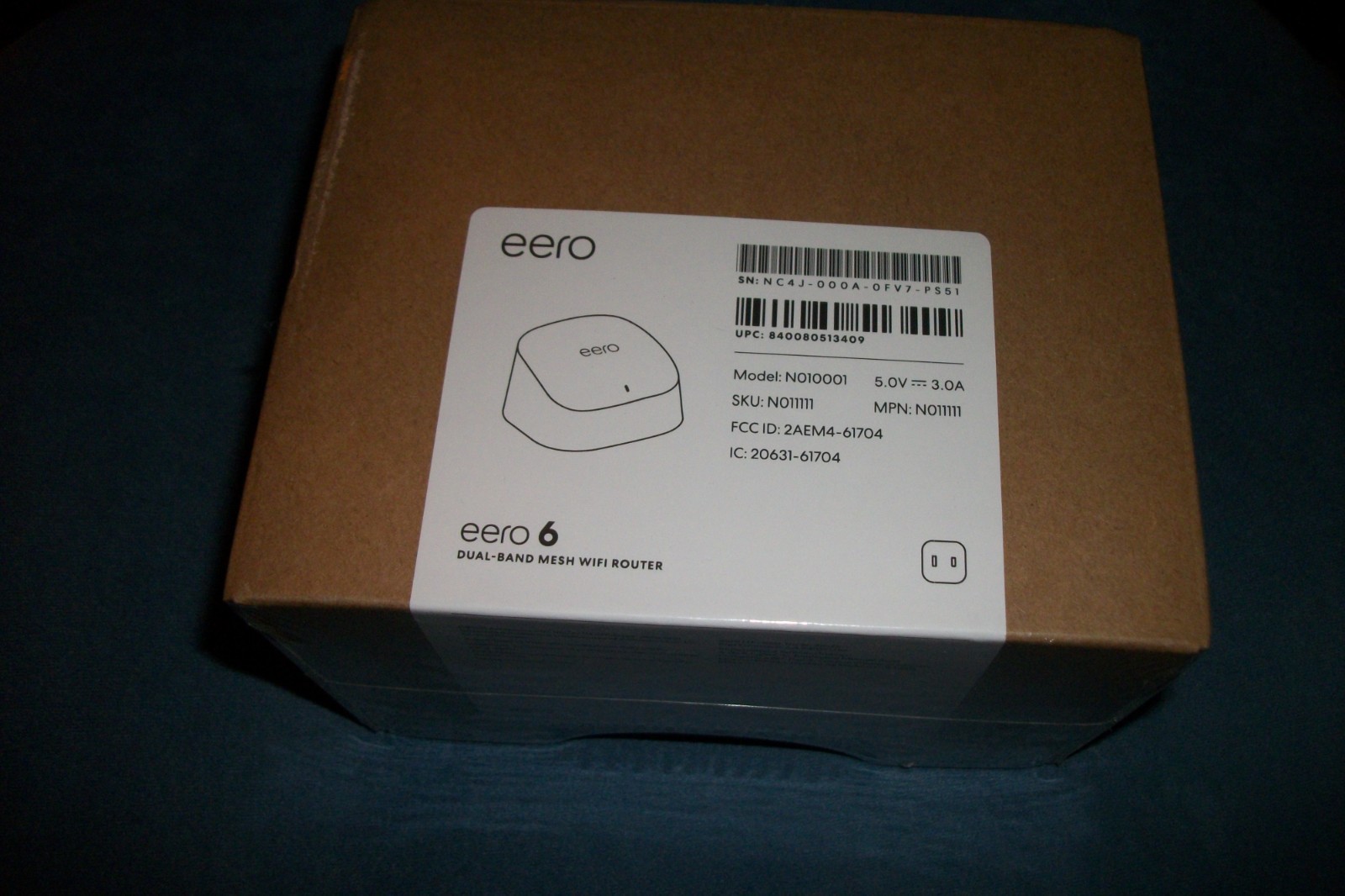 Eero 6 Dual-Band Mesh Wi-Fi Router N010001 - Brand New Sealed
