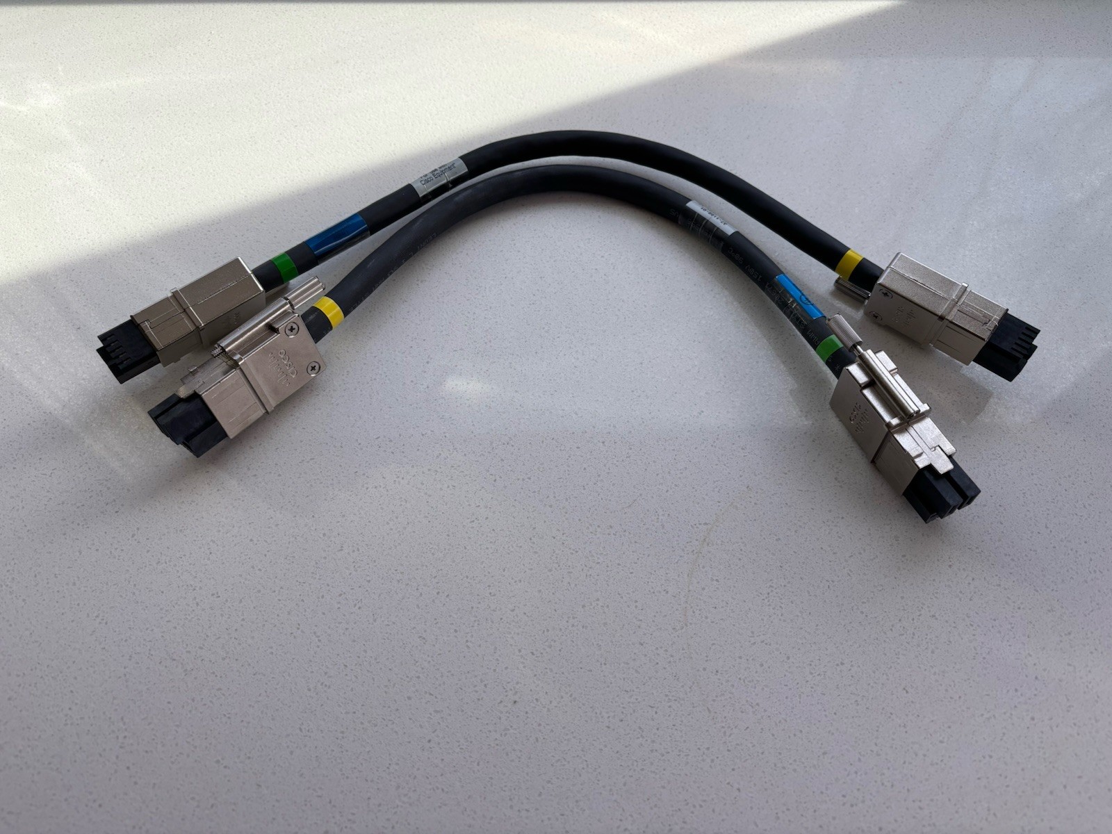 2 -  Cisco CAB-SPWR-30CM 3750X 3560x 3850X 30cm Stack Power cable 37-1122-01
