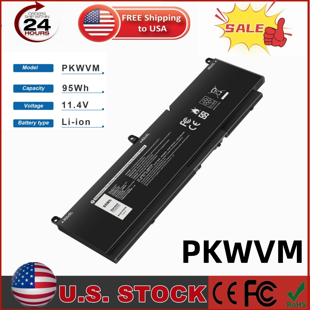 ✅LOT PKWVM Battery For Dell Precision 7550 7560 7750 7760 Mobile Workstation P44