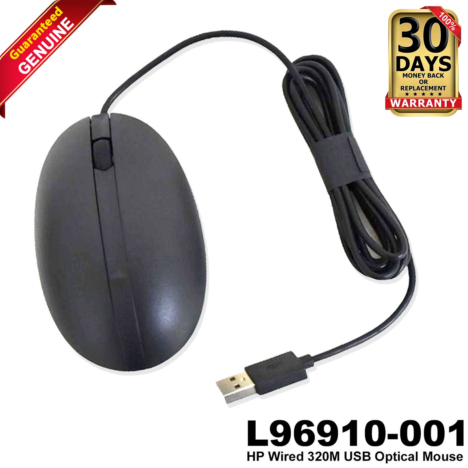 Lot 100 HP 320M HSA-C001M 2-Button 1200 DPI USB Wired Optical Mouse L96910-001