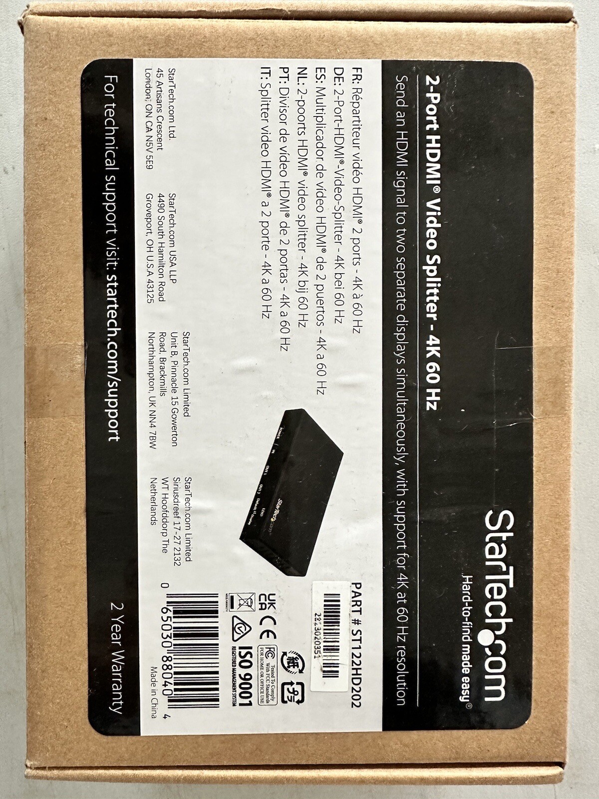 2-Port HDMI Splitter with HDR - 4K 60Hz 1 In 2 Out Video Splitter | HDMI 2.0