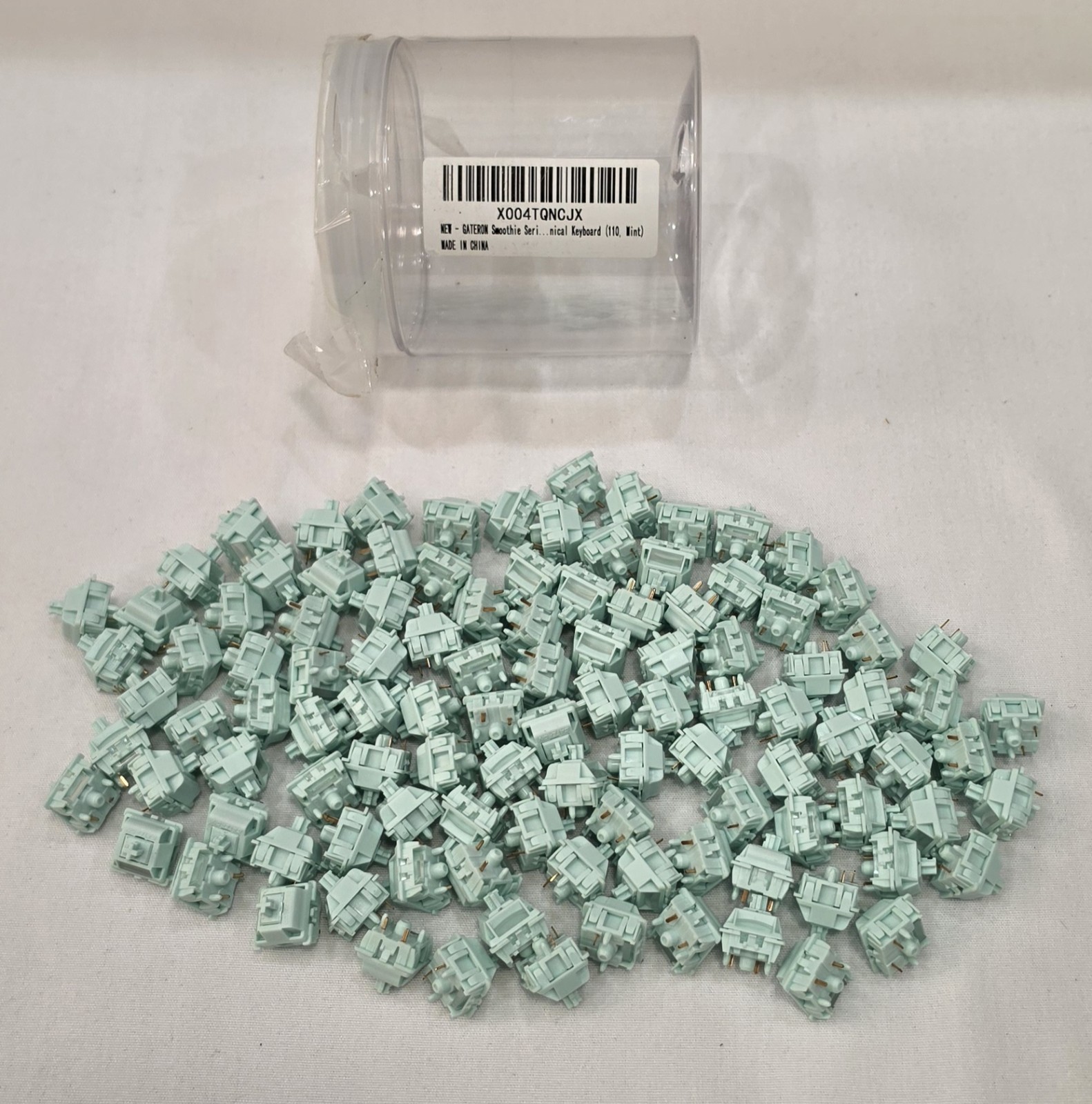 110PCS Gateron Creamy Mint DualStage Keyboard Switches 45gf 5Pin RGB Linear