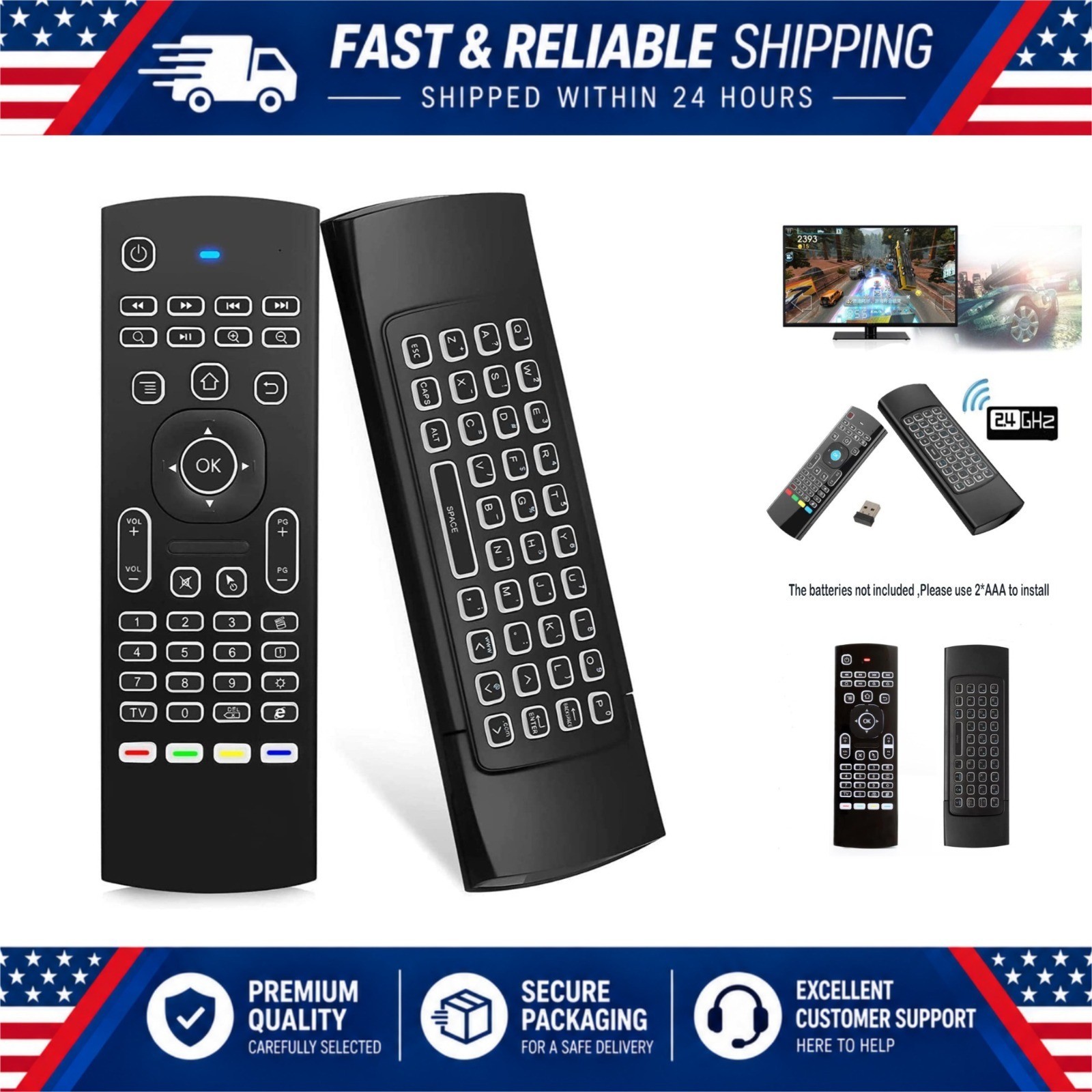 MX3 Pro Mini Wireless Keyboard Backlit Air Mouse Remote for Android TV Box