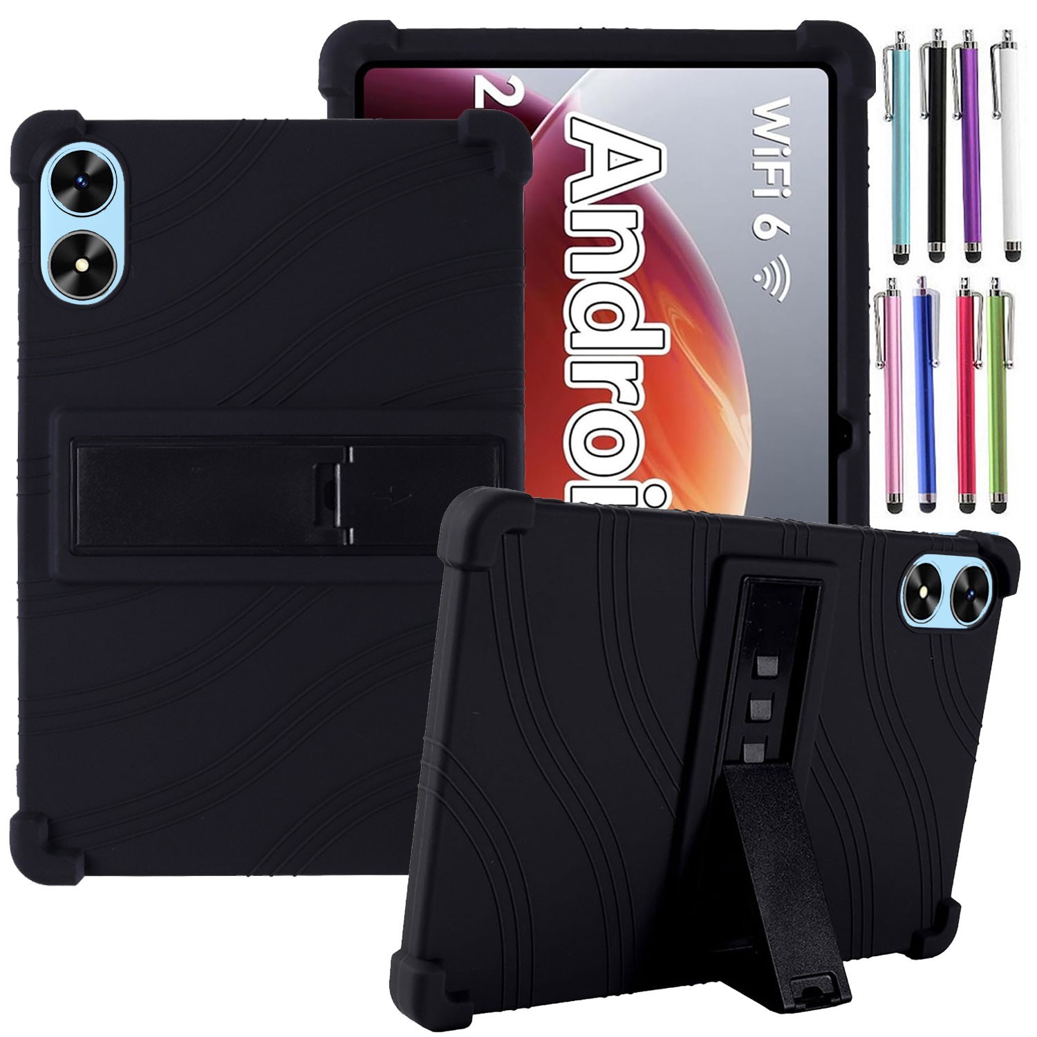 Case For 10 inch Android Tablet (Model: Tab P10) Silicone Stand Cover + Stylus