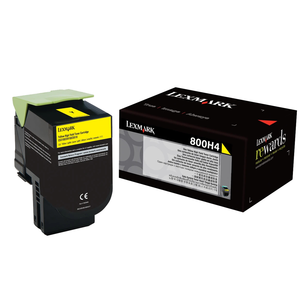 LEXMARK 800H4 Printer Yellow Toner Cartridge High Capacity High Yield 80C0H40