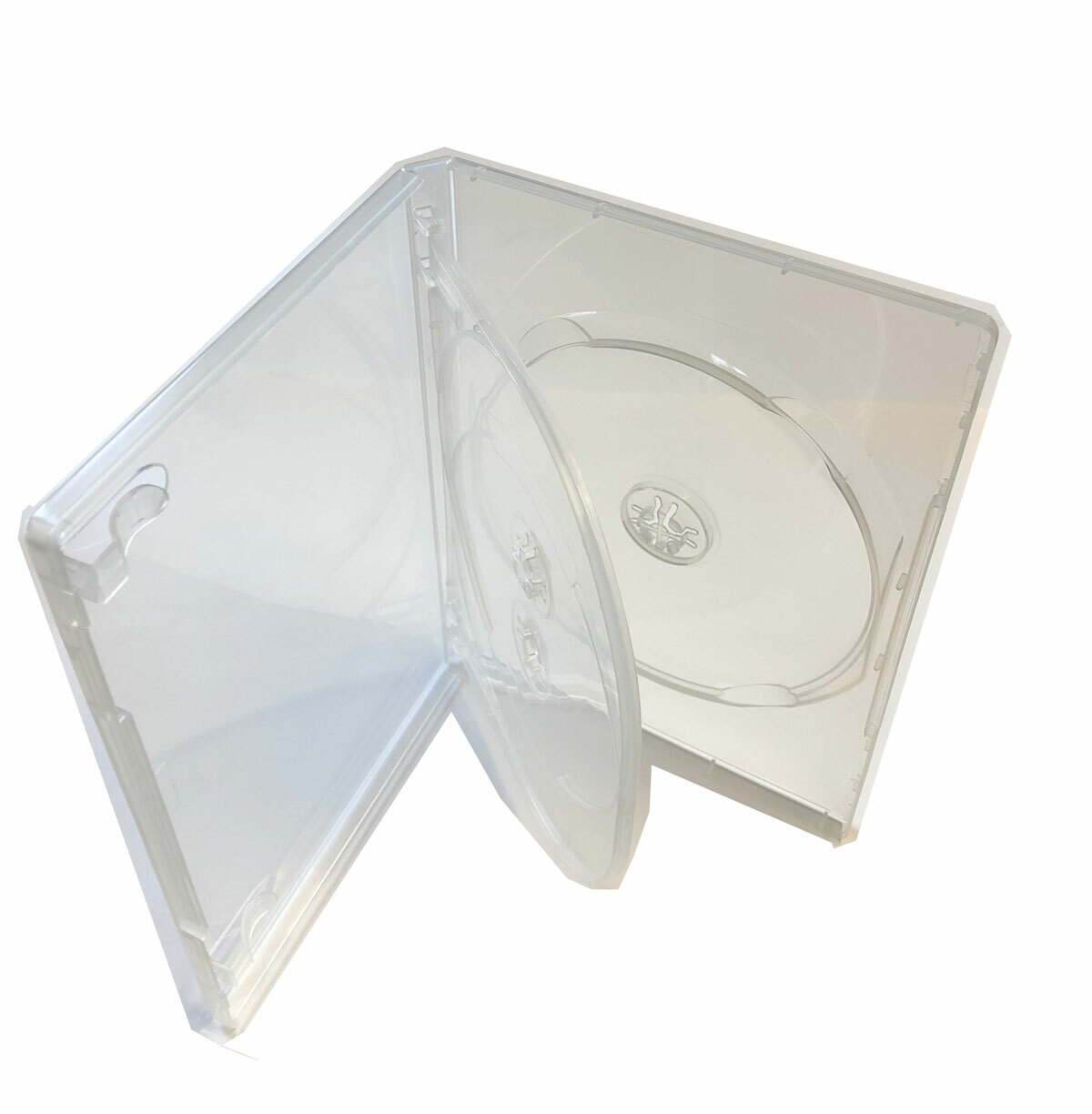 MegaDisc 1 Clear DVD Replacement Storage case Hold 3 Discs with a Flap Tray box