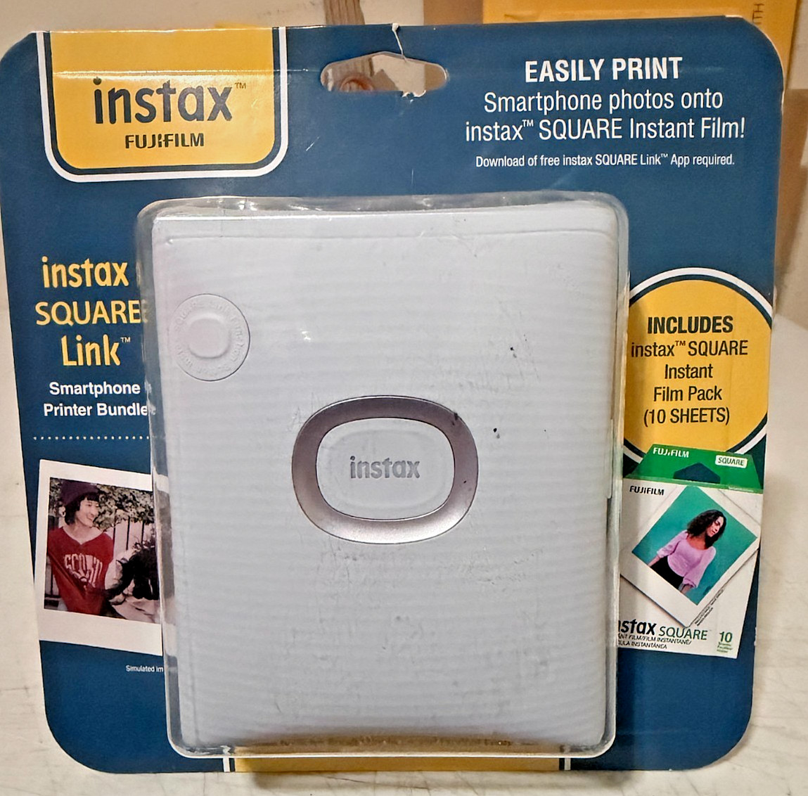 Fujifilm Instax Square Link Smartphone Printer (Bluetooth, USB-C) w/Film - New