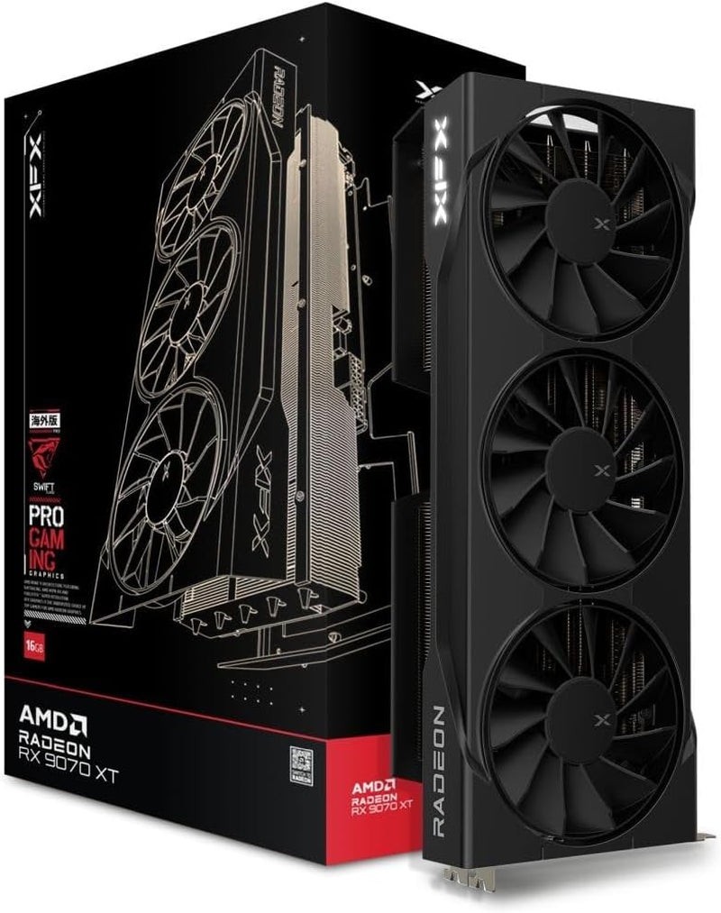 XFX Swift AMD Radeon RX 9070 XT 16GB GDDR6 Triple Fan Graphics Card Black New